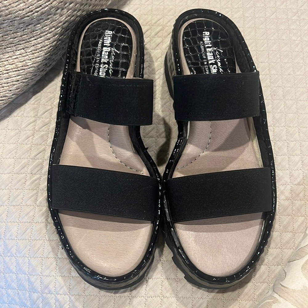 Black Sandals by Right Bank Shoe Company in Size 7